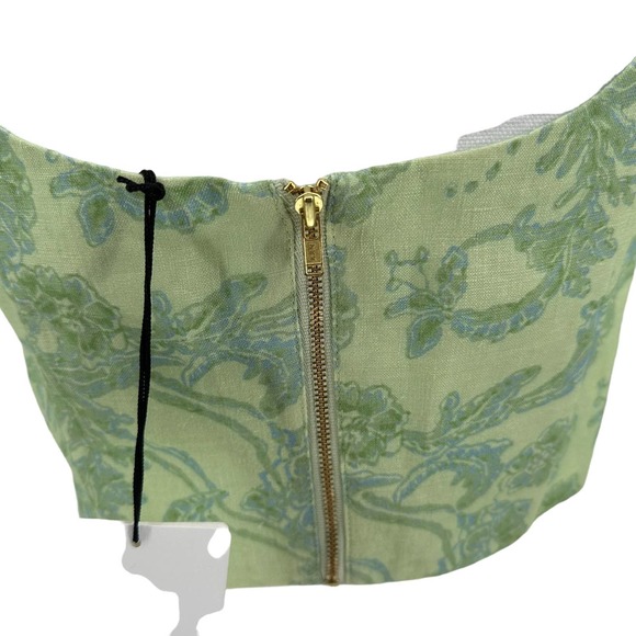 NEW Amur Rafaela Floral Linen Bustier Cropped Top Large - Picture 6 of 10